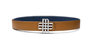 Reversible Signature Belt 25 mm - Camel & Blue | Silver Buckle