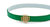 Reversible Signature Belt 25 mm - Green & White | Golden Buckle - Green And White