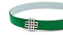 Reversible Signature Belt 25 mm - Green & White | Silver Buckle