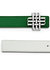 Reversible Signature Belt 25 mm - Green & White | Silver Buckle