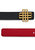 Reversible Signature Belt 25 mm - Red & Black | Golden Buckle