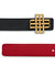 Reversible Signature Belt 25 mm - Red & Black | Golden Buckle