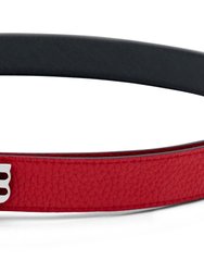 Reversible Signature Belt 25 mm - Red & Black | Silver Buckle - Red & Black