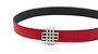 Reversible Signature Belt 25 mm - Red & Black | Silver Buckle - Red & Black