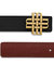 Reversible Signature Belt 32 mm - Brown & Black | Golden Buckle