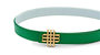 Reversible Signature Belt 32 mm - Green & White | Golden Buckle