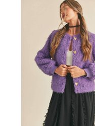 Colorful Faux Shearling Jacket In Purple - Purple