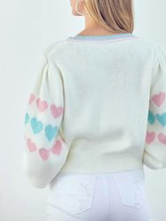 Heart Button-Front Cardigan