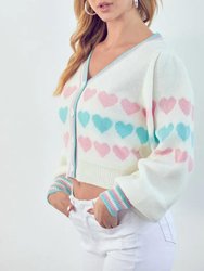 Heart Button-Front Cardigan