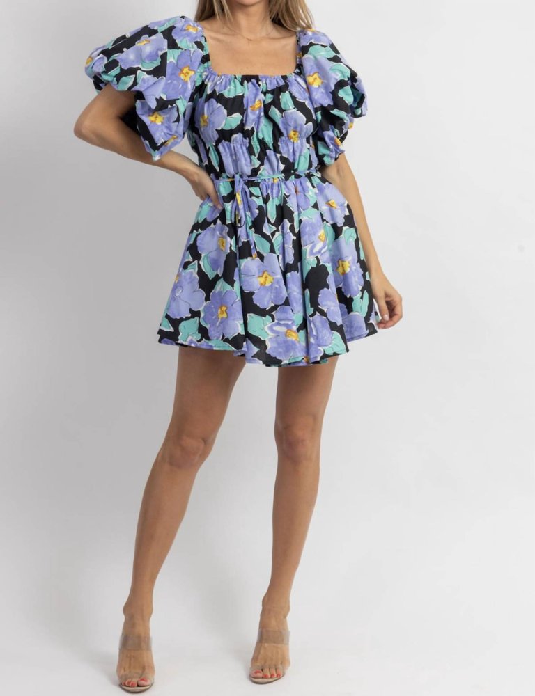 Lover Puff Sleeve Mini Dress - Lilac
