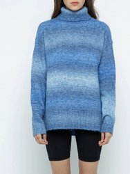 Ombré Turtleneck Sweater - Blue Mix