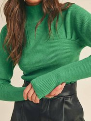 Ribbed Mock Neck Sweater