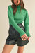 Ribbed Mock Neck Sweater - Green