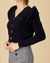 Shoulder Ruffle Cardigan In Black