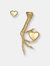 Claw's Love Earrings - Yellow Gold