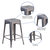 24" High Powder Coated Backless Metal Counter Stool with Clear Coat Finish and Plastic Floor Glides for Indoor Use