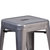 24" High Powder Coated Backless Metal Counter Stool with Clear Coat Finish and Plastic Floor Glides for Indoor Use