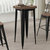 24" Round Metal Indoor Bar Height Table with Black Galvanized Steel Frame and Walnut Rustic Wood Top