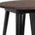 24" Round Metal Indoor Bar Height Table with Black Galvanized Steel Frame and Walnut Rustic Wood Top