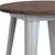 24" Round Metal Indoor Bar Height Table with Silver Galvanized Steel Frame and Walnut Rustic Wood Top