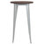 24" Round Metal Indoor Bar Height Table with Silver Galvanized Steel Frame and Walnut Rustic Wood Top