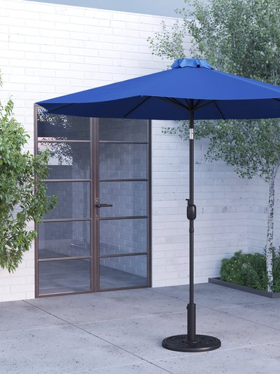 Merrick Lane 9' Navy Polyester Bali Patio Umbrella With Base product