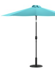 9' Teal Bali Patio Umbrella With Base