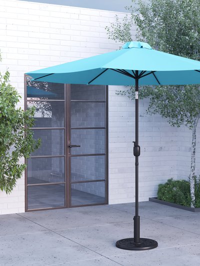 Merrick Lane 9' Teal Bali Patio Umbrella With Base product
