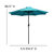 9' Teal Bali Patio Umbrella With Base