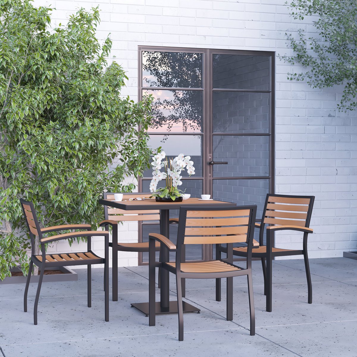 Five piece discount outdoor dining set