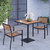 Alani Three Piece Faux Teak Patio Dining Set for Indoor and Outdoor Use - 30" Square Table and Two Club Chairs with Arms