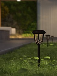 All-Weather Brown Tulip Design LED Solar Lights, Outdoor Solar Powered Lights for Pathway, Garden, & Yard - Set of 8 - Brown