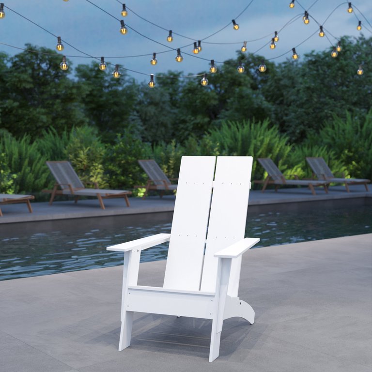 All-Weather Poly Resin Wood Adirondack Chair - White