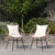 Alma Set Of 2 Faux Rattan Rope Patio Chairs, Tan Papasan Style Indoor/Outdoor Chairs With Light Gray Seat & Back Cushions - Tan