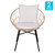 Alma Set Of 2 Faux Rattan Rope Patio Chairs, Tan Papasan Style Indoor/Outdoor Chairs With Light Gray Seat & Back Cushions