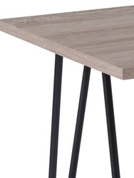 Alto Contemporary Square Driftwood Grain Finish End Table with Black Retro Hairpin Legs