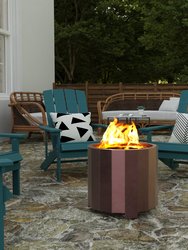 Aries 19.5" Portable Black Finished Steel Smokeless Wood Burning Outdoor Firepit With Waterproof Cover