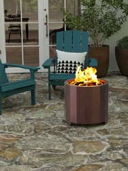 Aries 19.5" Portable Black Finished Steel Smokeless Wood Burning Outdoor Firepit With Waterproof Cover
