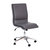 Artemis Mid-Back Armless Home Office Chair With Height Adjustable Swivel Seat And Five Star Chrome Base, Gray Faux Leather