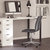 Artemis Mid-Back Armless Home Office Chair With Height Adjustable Swivel Seat And Five Star Chrome Base, Gray Faux Leather - Gray