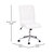 Artemis Mid-Back Armless Home Office Chair With Height Adjustable Swivel Seat And Five Star Chrome Base, White Faux Leather