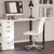 Artemis Mid-Back Armless Home Office Chair With Height Adjustable Swivel Seat And Five Star Chrome Base, White Faux Leather - White