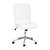 Artemis Mid-Back Armless Home Office Chair With Height Adjustable Swivel Seat And Five Star Chrome Base, White Faux Leather