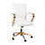 Artemis Mid-Back Home Office Chair With Armrests, Height Adjustable Swivel Seat And Five Star Gold Base, White Faux Leather - White