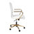 Artemis Mid-Back Home Office Chair With Armrests, Height Adjustable Swivel Seat And Five Star Gold Base, White Faux Leather