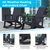 Atlantic All-Weather Black Polyresin Adirondack Rocking Chair with Vertical Slats And Cream Weather Resistant Cushions