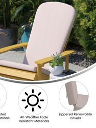 Atlantic All-Weather Black Polyresin Adirondack Rocking Chair with Vertical Slats And Cream Weather Resistant Cushions