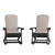 Atlantic All-Weather Black Polyresin Adirondack Rocking Chair with Vertical Slats And Cream Weather Resistant Cushions