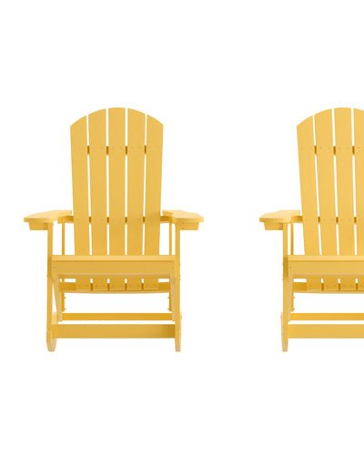 Merrick Lane Atlantic All-Weather Polyresin Adirondack Rocking Chair With Vertical Slats - Set Of 2 product