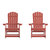 Atlantic All-Weather Polyresin Adirondack Rocking Chair With Vertical Slats - Set Of 2 - Red
